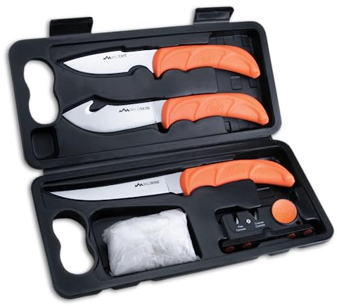 Outdoor Edge WL-6 Malette de 6 pièces (couteaux, gants et aiguiseur) Orange/Gris, 127 mm