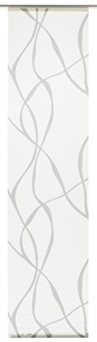 Gardinia Flächenvorhang Stoff waschbar 121 Wave weiß/grau 60 x 245 cm