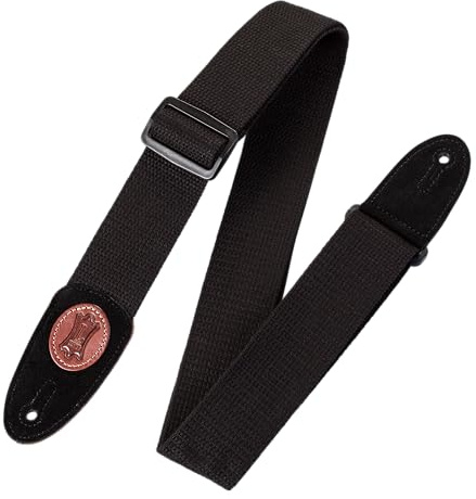 Levy's Leathers Signature Cotton Series 2 Guitar Strap with up to 60 Tri-Glide Adjustable Length, Black (MSSC8-BLK)