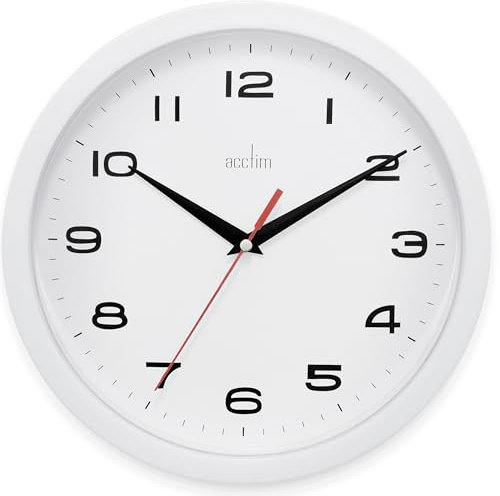 Acctim Aylesbury Kitchen Wall Clock Quartz White 25cm 92/301