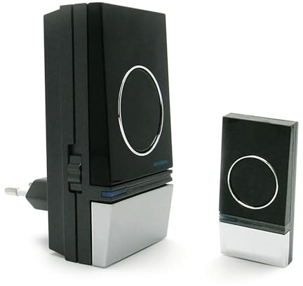Avidsen 102326 Nielsen 100 m plug-in trådlös dörrklocka med 32 klockspel högglans svart