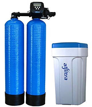 ALFILTRA Wasserenthärtungsanlage - Duplex 40 - Zweisäulige unterbrechungsfreie Entkalkungsanlage, Salzsparend, einfache Installation, automatisch, für 2 bis 5 Personen - Deutsche Qualitätsmarke