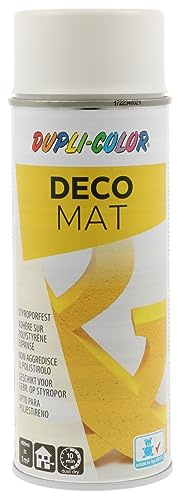 DUPLI-COLOR DECO MAT weiß matt 400 ml, dekorativer Bastellack, schnelltrocknend, vielseitig einsetzbar, hohe Deckkraft, Styroporfest