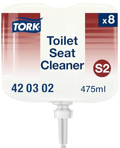 Tork Toilet Seat Cleaner - 420302 - Toilet Seat Cleaner for Additional Hygiene - for S2 Dispenser Systems - Premium Quality, 8 x 475 ml