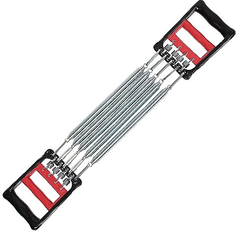 sourcing map Chest Expander Verstellbar, Brust Arm Expander für Männer & Frauen, Fitness Equipment mit 5 Metall Feder für Home Gym Muskeltraining Exerciser