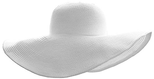 Ayliss Womens Sun Straw Hat Wide Brim UPF 50 Beach Floppy Beach Hats for Women UV Protection Summer Beach Hats (Style #1 White)