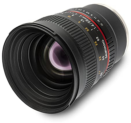 Samyang F1111110101 - Objetivo fotográfico DSLR para Fuji X (Distancia Focal Fija 50mm, Apertura f/1.4-22 AS UMC, diámetro Filtro: 77mm), Negro