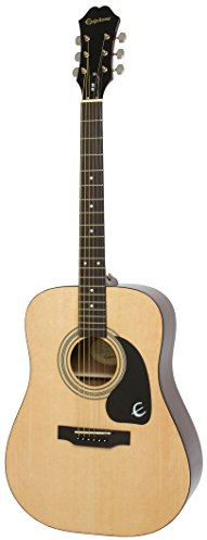 Epiphone DR-100 Dreadnaught Akustik-Gitarre (Naturlack, Mahagoni Korpus, Ausgewählte Fichtendecke, 25.5 Mensur, Palisander Griffbrett)