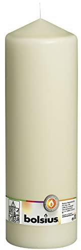 Bolsius Stumpenkerze, für Innen- und Außenbereich, 300x ⌀98 mm, elfenbein