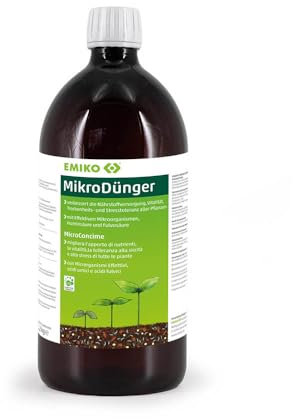 EMIKO MikroDünger 1,2 kg, flüssiger, organischer NPK-Dünger -Konzentrat mit EM und Vinasse für Garten-, Nutz- und Zimmerpflanzen