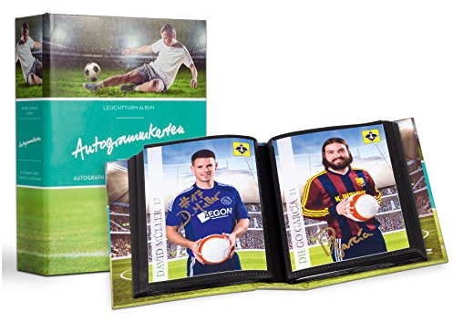 Leuchtturm 347187 Taschenalbum - Sammelalbum mit 30 Hüllen für 60 Autogrammkarten