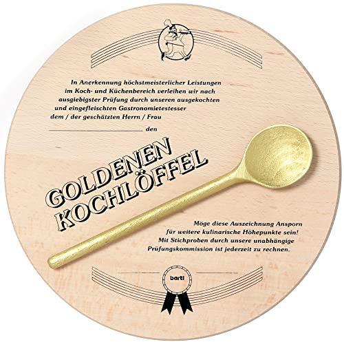 Bartl 102272 Goldener Kochlöffel, Geschenk für wahre Meisterköche