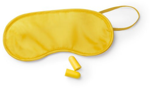 eBuyGB Colourful Eye Mask and Ear Plug Set, Yellow, Pack of 5