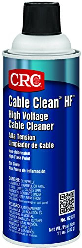 CRC Cable Clean HF High Voltage Cleaner 02170 – 11 Wt Oz., Aerosol Cleaner for Cable Splicing and Terminating (Pack of 12)
