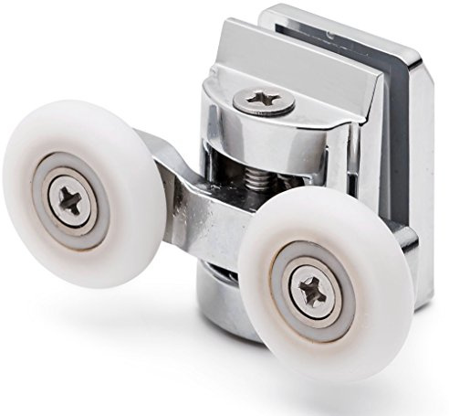 ShowerPart Twin/Double Top Shower Door Rollers/Wheels/Runners L067, Diameter 23mm, Wheel Thickness 5.8mm, Chromed Plastic Cover, Shower Door Replacement Parts, 2x