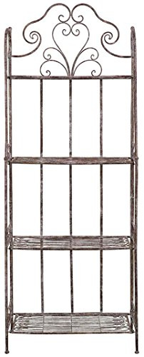Biscottini Blumenständer metall schwarz 165x33x63 cm | Badezimmer-regal solid metall | Pflanzenregal für Haus und Garten