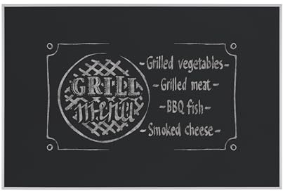 Bi-Office Kreidetafel New Basic, Memoboard mit Grauem Rahmen, 585x385 mm