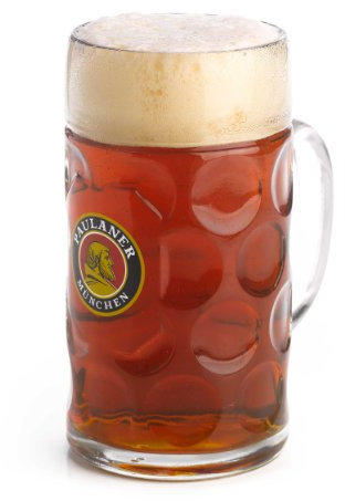 Paulaner Dimpled Isar Beer Mug - 1 Liter Mass Krug