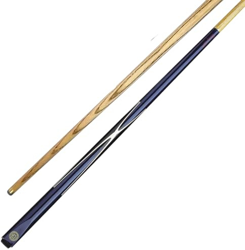 BCE Unisex-Adult 2 Piece Ash Cue-145cm with 9.5mm Tip Snooker English Pool Cue, Black Butt/Natural Wood Shaft, 57 (145cm)
