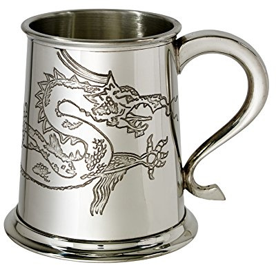 Wentworth Zinnkrug aus Zinn, chinesischer Drache, 1 Pint