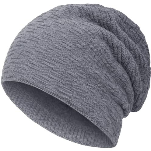 Compagno Gefütterte Mütze Herren Damen Wintermütze Beanie Strickmütze Winter Weihnachten Haube Hat Cap Männer Frauen