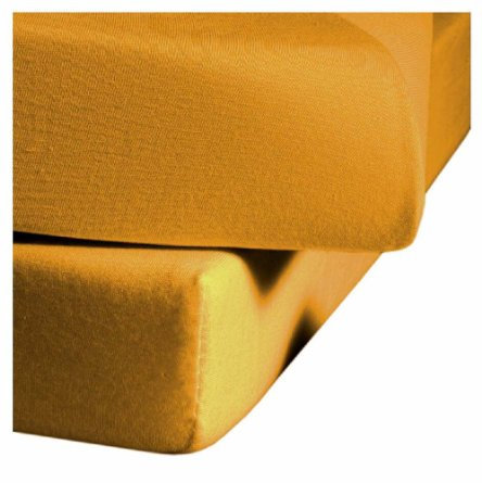 Fleuresse Jerseyspannlaken, sonnengelb, 110 x 200 - 120 x 200 cm