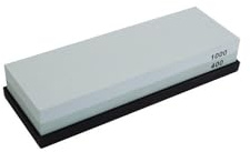 Vogue Dual Grit Whetstone 400-1000 - 25x75mm 1x3 | Dual-grit design offers versatile sharpening and honing in a compact size, making it a handy tool for busy chefs.