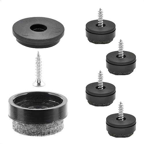 Wagner QuickClick® Filtglidare, möbelglidare, stolsglidare, set om 4 st. Silencer Basic skruv+utbytbar gliddel, Ultrasoft Slim – diameter Ø 17 mm – Tillverkad i DE – 15780200