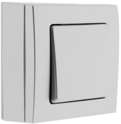 Zenitech - Va & Vient 10A Saillie - Borne Auto - Appareillage Sans Vis, Installation Trous Oblongs - Compatible Moulures Standards, Normes NF/CE - Mécanisme Désolidarisable - Gris