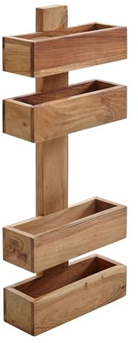 FineBuy Zeitungsständer Massivholz 2 Ablagefächer Zeitschriftenständer Prospekthalter Landhausstil Material wählbar