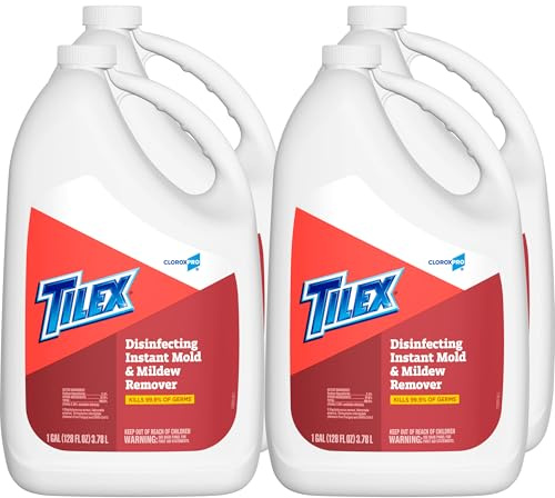 CloroxPro Tilex Disinfecting Instant Mold and Mildew Remover Refill, 128 Ounces Each (Pack of 4) (35605) Package May Vary