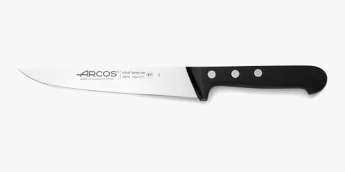 Arcos 7 Inch Kitchen Knife. Stainless Steel and Polyoxymethylene (POM) Black Handle. Series Universal