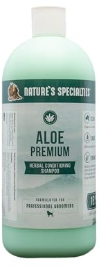 Nature's Specialties Aloe Premium Ultra Concentrated Dog Shampoo Conditioner for Pets, Makes up to 4 Gallons, Natural Choice for Professional Groomers, Herbal Aloe Infused Formula, Made in USA, 32 oz