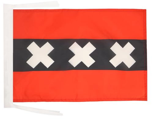 AZ FLAG Bandiera Amsterdam 45x30 cm - Bandierina Olandese - Paesi Bassi 30 x 45 cm Cordicelle