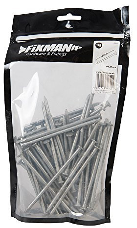 Fixman 668040 Hot-Dipped Galvanised Round Wire Nails 100 x 4.50mm 1kg Pack