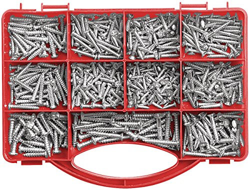 AGT Schraubenset: Schrauben-Set I mit 545 Teilen (Schraubensortiment, Gewindeschrauben, Holzschrauben Sortiment)