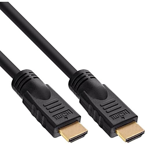 InLine Câble HDMI 19 broches mâle vers mâle contacts dorés Noir 20 m
