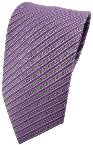 TigerTie - Corbata - morado lila plata gris rayas