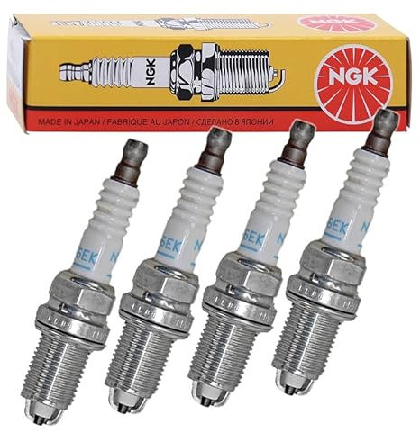 NGK 4x Zündkerze BKR6EK für Auto, Nickel, 0,9 mm, 19.00 mm, Zündkerze, 1 Stück