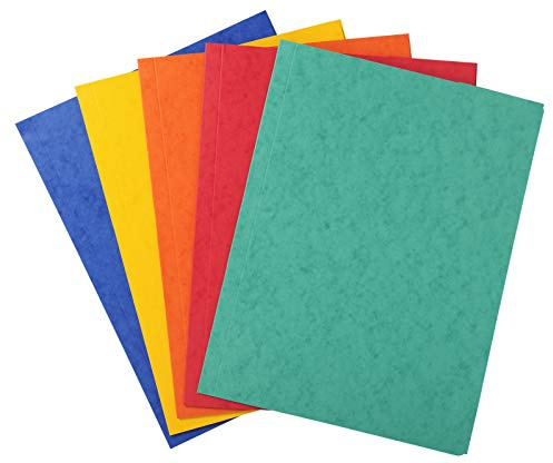 Exacompta 56400E 10er Pack Premium Einschlagmappe. Made in Germany. Aus extra starkem Colorspan-Karton mit 3 Innenklappen und 2 Gummizügen DIN A4 Sammelmappe für Büro und Schule farbig sortiert