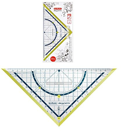 Herlitz Geometriedreieck my.pen / 25cm / mit Griff / Farbe: grün