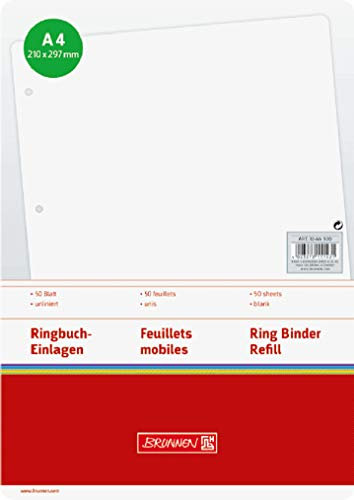 Brunnen 1066900 Ringbucheinlagen A4 (blanko, 50 Blatt, 70 g/m²)