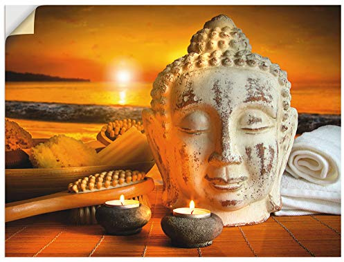 ARTland Wanddeko Wandtattoo selbstklebende Vinylfolie Buddha Buddhismus Zen Spa Wellness Entspannung T5OK