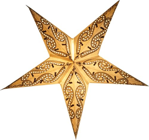 Faltbarer Advents Papierstern, 60 cm, hochwertig, Artemis weiß/schwarz | Handgefertigter Papierstern mit Silberbronze, stimmungsvolle Deko, TÜV geprüft, einfache Montage.