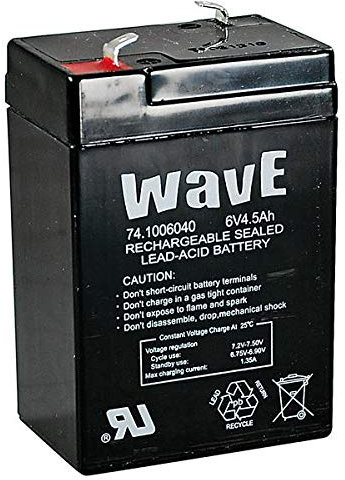 BATTERIA AL PIOMBO RICARICABILE SIGILLATA 6V 4,5Ah