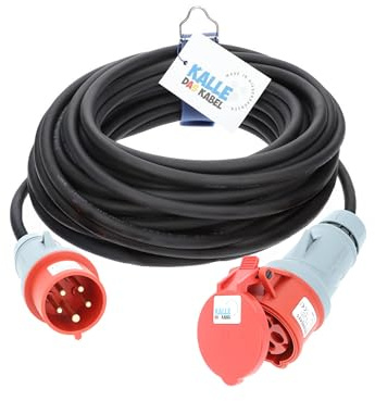 CEE-Verlängerungskabel Gummi H07RN-F 5G 2,5mm² 400V 16 A mit Phasenwender 20 Meter von KALLE DAS KABEL