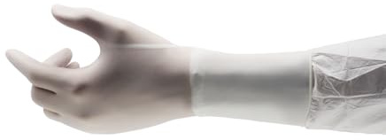 Ansell Nitrilite 93-401 Nitril-Handschuhe, Chemikalien- und Flüssigkeitsschutz, Weiß, Größe 9-9.5 (100 Handschuhe)