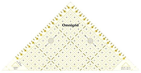 Prym 611314 Pacthwork-Lineal Flottes Dreieck für 1/2 Quadrat-Dreiecke bis 15cm, Omnigrid