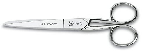 3 Claveles - Tijeras de Costura Multiusos, Sastrería y labores, Acero Carbono - (15cm - 6)