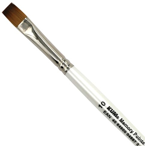 KUM - Aquarellpinsel Memory Point Flach Größe 10 | Malpinsel für Künstler, Künstlerbedarf für Aquarellmalerei und Watercolor